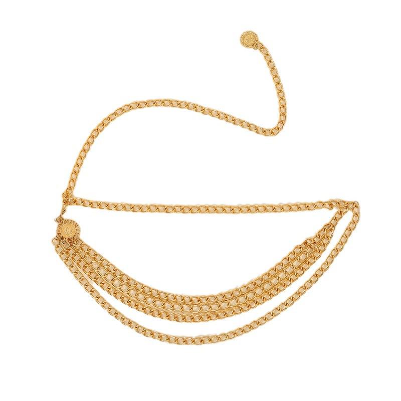 Sunflower Round Pendant Retro Metal Waist Chain - Sexy Casual Body Accessory