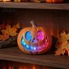 Colorful Night Lights LED Halloween Pumpkin Light, Light Up Jack O Lantern Decor, Color Indoor Party Props Gradient Glowing Lamp for Yard Porch Window