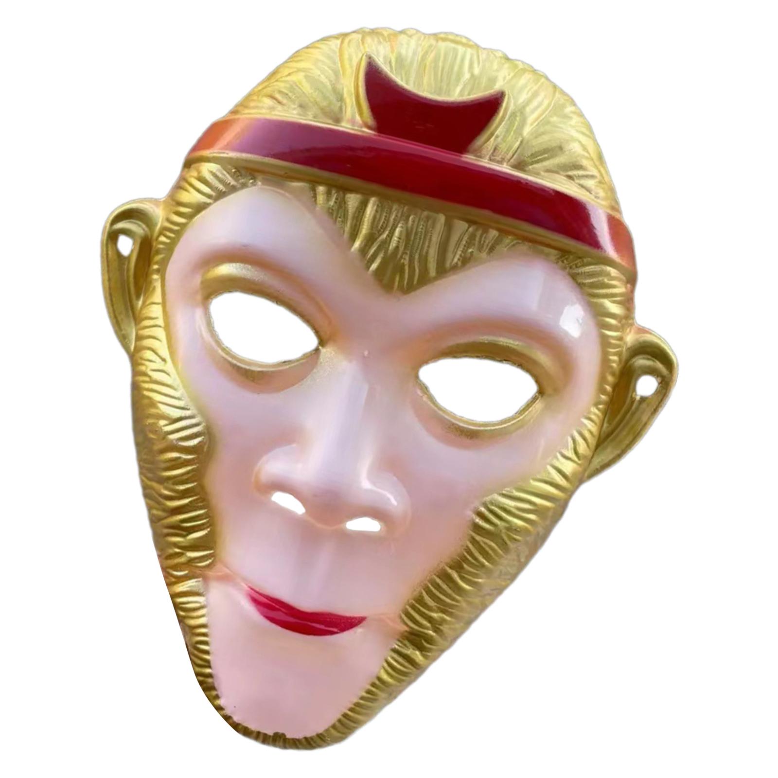 

Halloween Wukong Mask with Elastic Band for Women Men Child Halloween Dress up Mask Wukong Mask Costume Decoration D