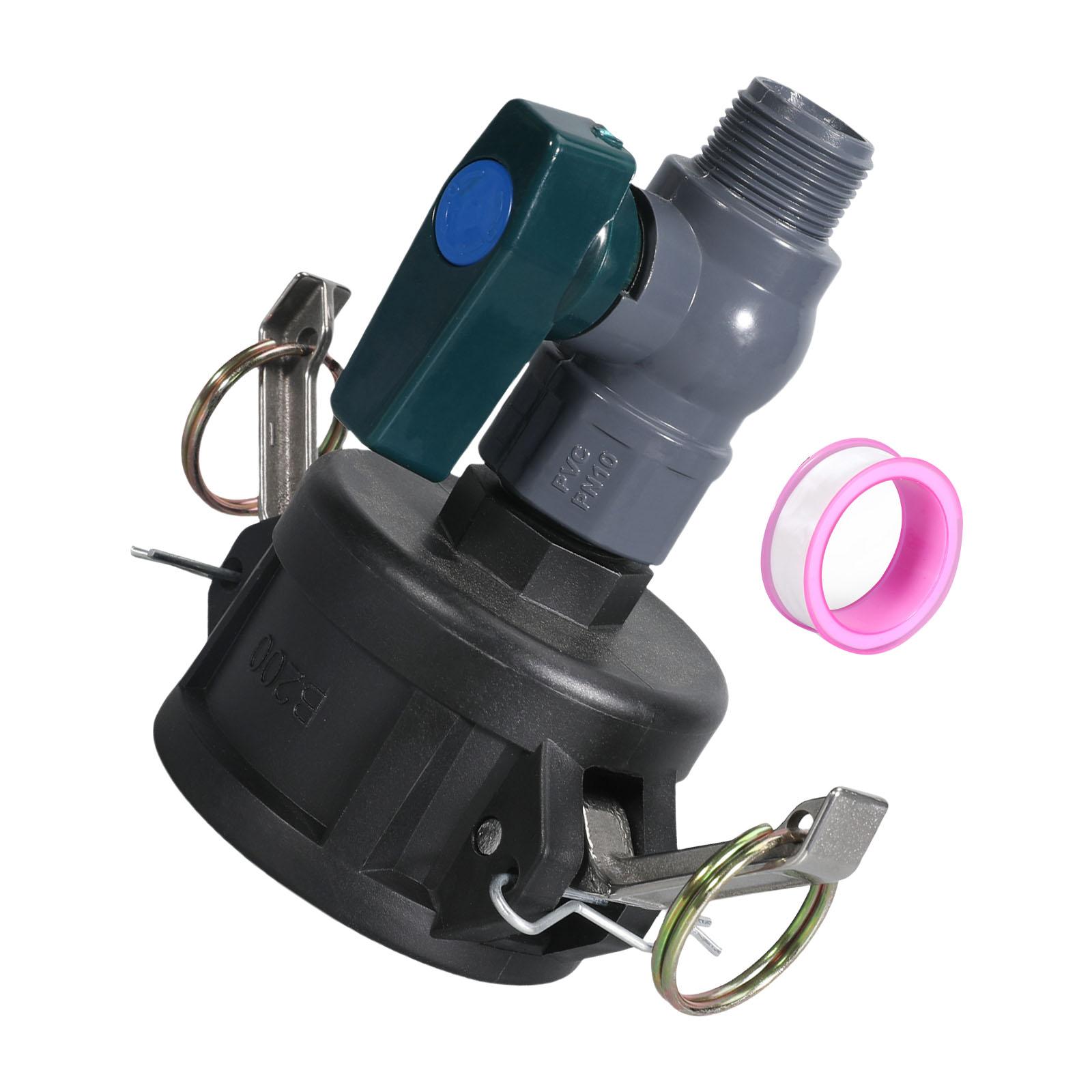 

Адаптер для IBC-контейнера 2 дюйма с фиксатором для 275 330 галлонов к садовому шлангу с портативными прочными круглыми клапанами Садовые принадлежности