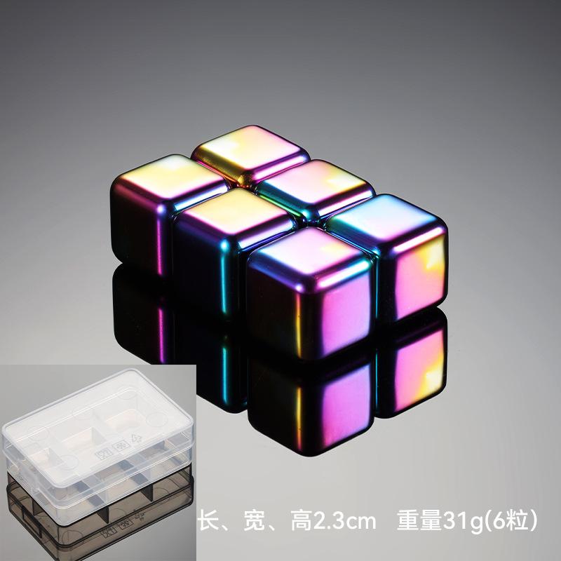 Stainless Steel Ice Cube 304 Metal Ice Stone Ice Wine Stone Creative Ice Bar Wine Set Ice Grid Plated Titanium Gold