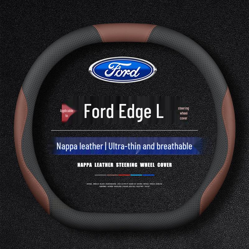 All-Season Ultra-Thin D-Type Steering Wheel Cover for New Ford Edge L