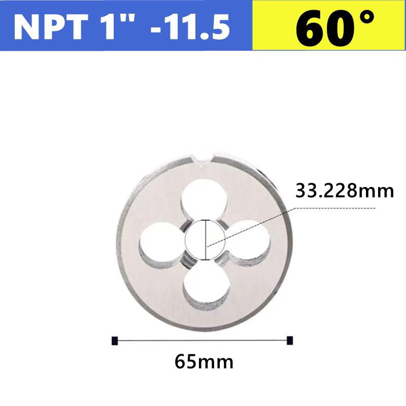 G NPT 55 °/60 ° pipe thread die 1/8 1/4 3/8 1/2 3/4 1 inch 2 inch, used as a tool for tapping external threads of water pipes