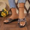 Fashion Women's Slippers Leopard Print Flat Shoes 2025 Summer New Women Flip-flops Anti Slip Fashion Comfortable Outdoor Beach Slippers