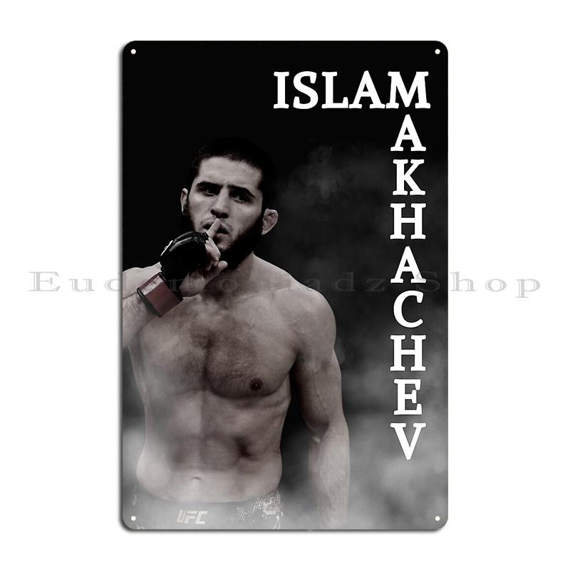 Islam Makhachev Vs Poirier Berg-Champion Metallplakette Rostig Anpassen Lustig Party Blechschild Poster
