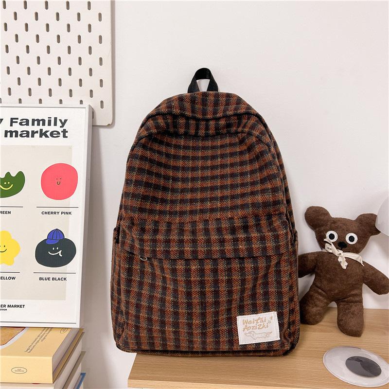 

Ретро вовняний плед шкільний рюкзак школярка винний