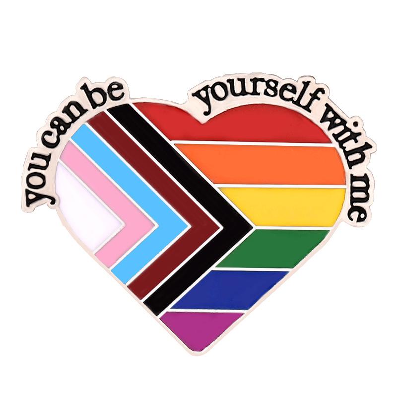 LGBT Regenbogen Emaille Pins Klingt schwul Ich bin verliebt Pride Metall Broschen Anstecknadel am Rucksack Schmuck Geschenke für Homosexuelle Lesben