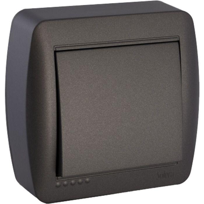 Interrupteur 2 pôles en saillie - Noir graphite - Solera