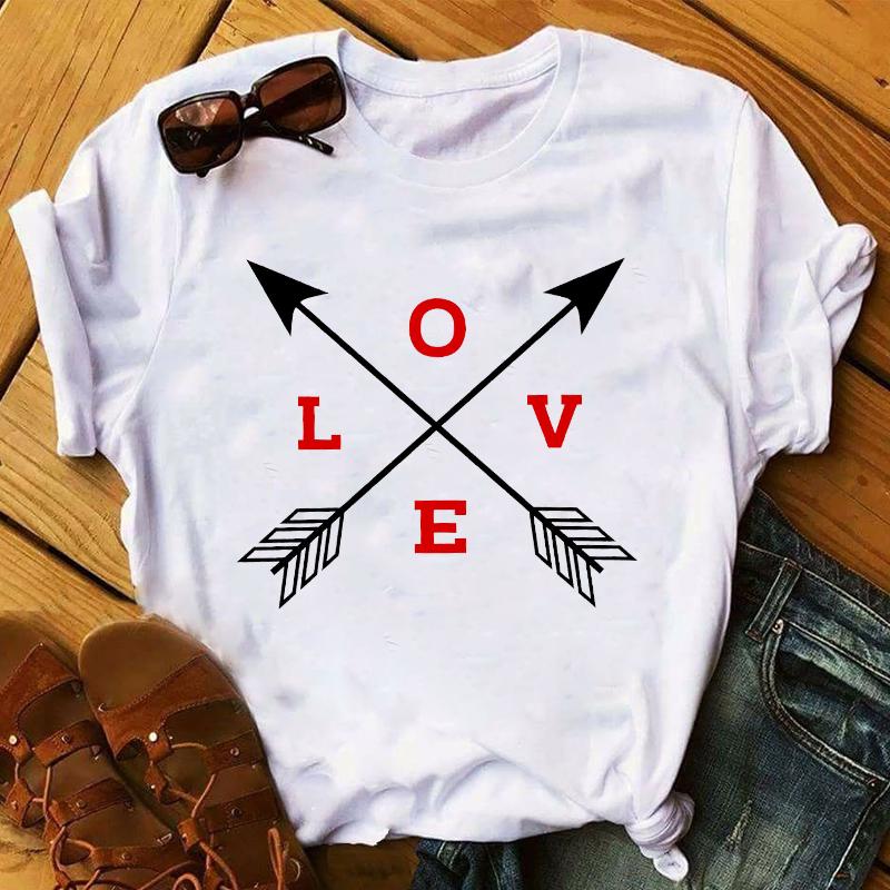 Summer 2025 Fashion Leopard Flower Sweet Love You Lady Ladies Womens Tee T-Shirt Graphic Female Valentine's Day Top T Shirt Gift