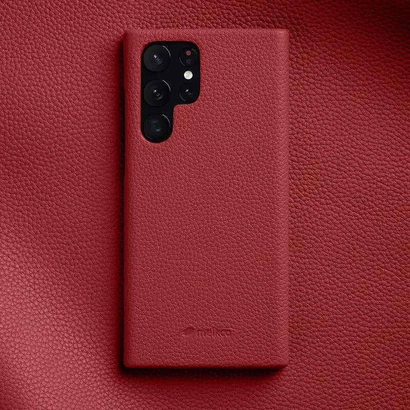 

Melkco Genuine Leather Case for Samsung Galaxy S22 Ultra S23 S24 S25 Plus S25 Edge S21 Business Handmade Cowhide Leather Cover Note20Ultra червоний
