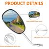 Universal 10mm Chrome Rearview Mirrors Oval 360 Degree Adjustable Side Mirrors Fit Street Bike Cruiser Touring Chopper Scooter GY6, for Honda