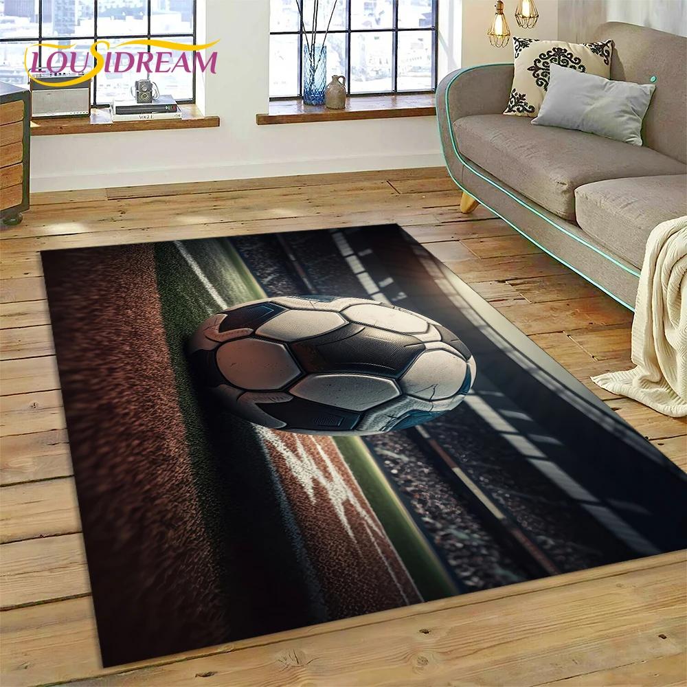 3D-Teppich mit Fußballfeld für Schlafzimmer, Wohnzimmer, Sofa-Dekoration, Kinderspiel, große Dekoration, Bodenmatte, Geschenk