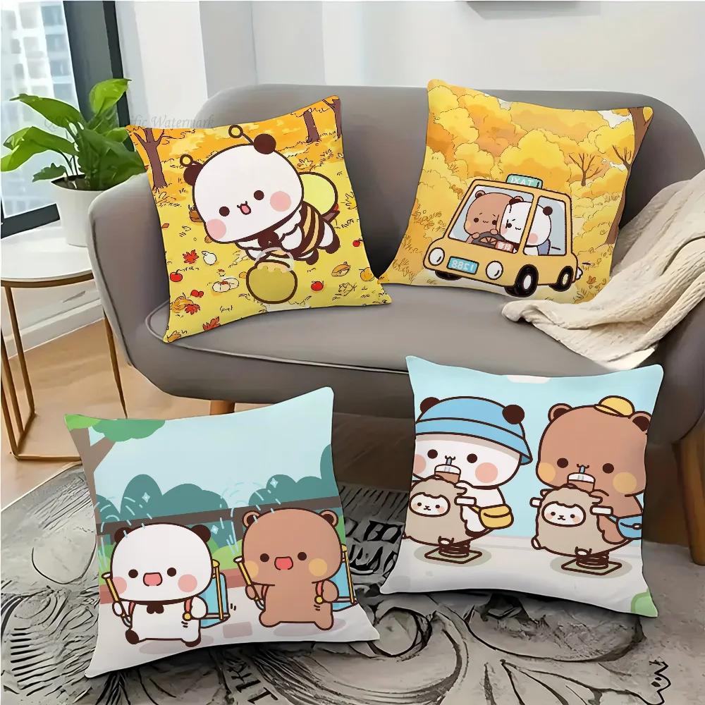 Cartoon One And Two Cloth Animation Pillow Case Square Pillow Bedroom Sofa Leisure Comfort Car Living Room Home Decoration 40X40