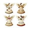 Christmas Wooden Angel Ornaments Rustic Angel Christmas Tree Ornament Retro Small Angel Hanging Decoration for Holiday Party Decor