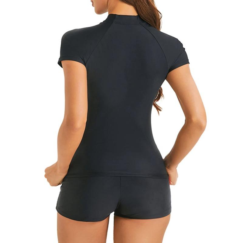 2025 Zipper Swimwear Female Slim Tankini Set 2 Pieces Swimsuit Women Bathers Bathing Swimming Swim Suit Beachwear XXL