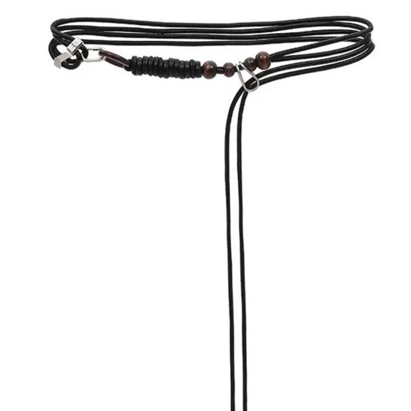 Song Yanfei super long multi-layer Peruvian leather rope beaded waist chain belt versatile fashion clothing accessory chain