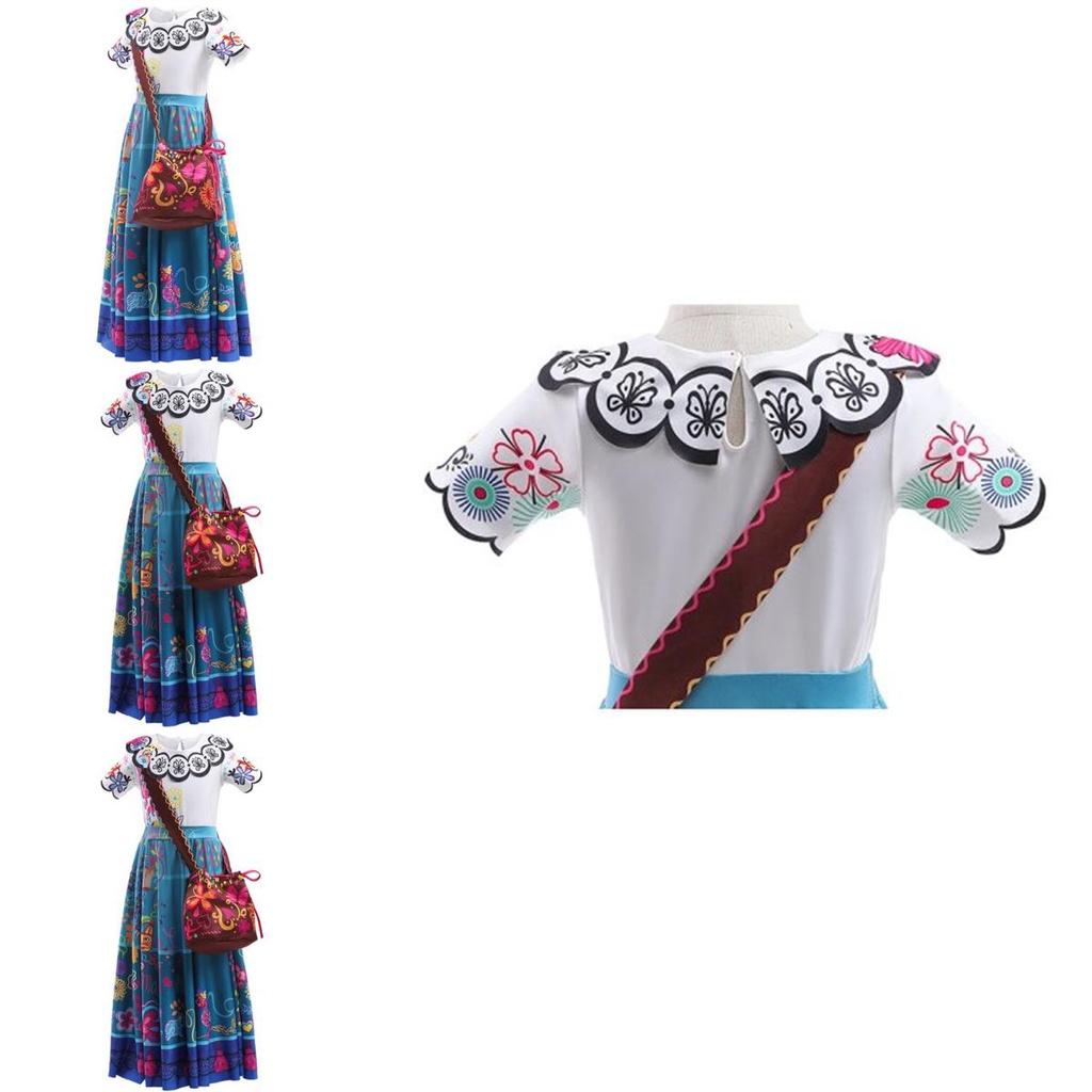 2022 New Arrival Magical House Isabelle Series Children's Princess Dress Cosplay Floral Pattern Ideal For Summer Spring And Autumn