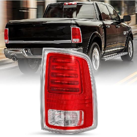 LED Tail Light Assembly for 2013-2018 Dodge Ram 1500/2014-2018 Ram 2500 3500 with LED Bulbs, Clear Red Lens Right Passenger and Left Driver Side