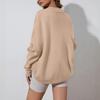 Ladies New Autum And Winter Loose Cable Knit Mid-length Sweater Coat