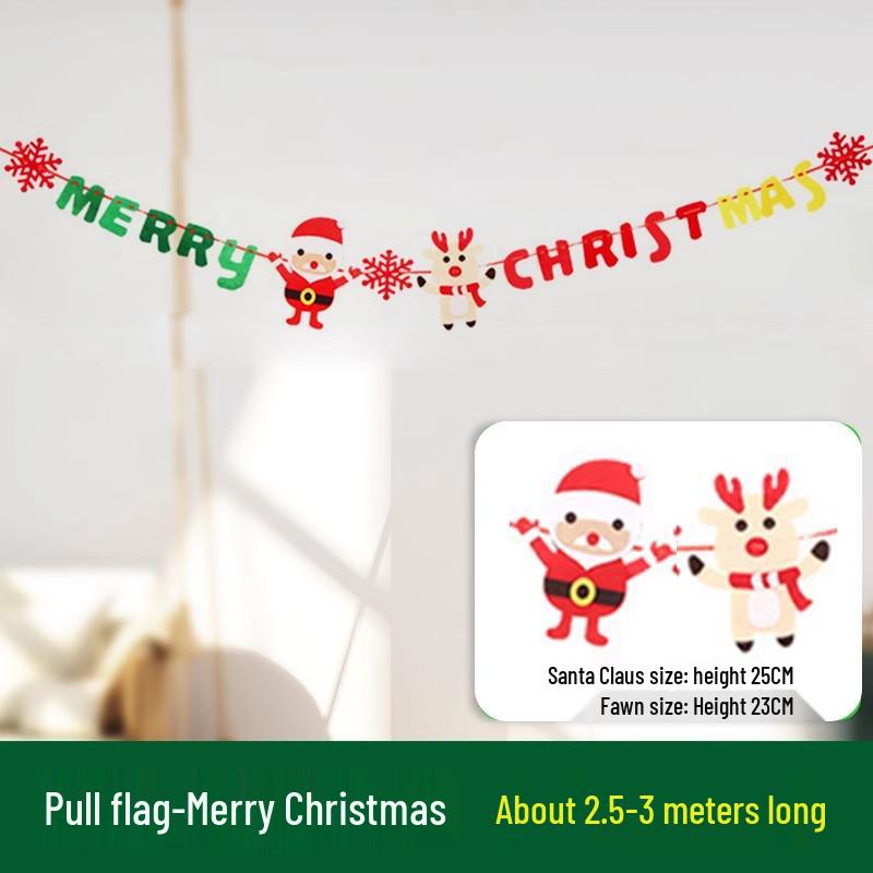 Santa Claus Christmas Bunting: Hanging Ornaments for Shop Window and Scene Decoration