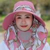 Fishing Caps Outdoor With Neck Flap Women Sun Hat Summer UV Protection Flower Print Bucket Hat
