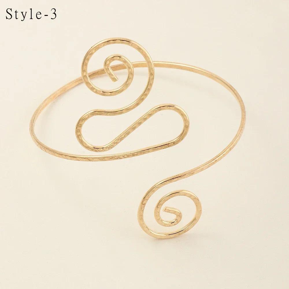 Bohemian Tassel Pendants Charm Upper Bracelet Arm Chain Metal Hollow Out Geometric Pattern Retro Arm Cuff Bangle Body Bracelets