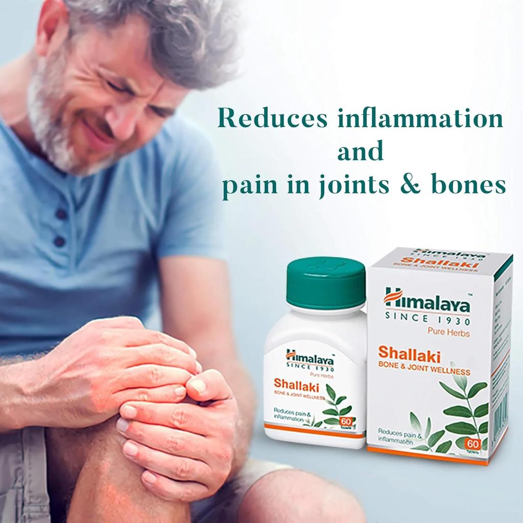Himalaya Wellness Shallaki Bone And Joint Tablets 60 Count Pain Relief Anti-Inflammatory Supplement