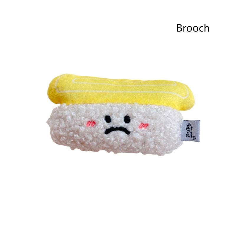 Authentic Salmon And Sweet Shrimp Sushi Plush Pendant Pin Cute And Funny Cartoon Food Hanging Decoration Gift Sushi Pendant)