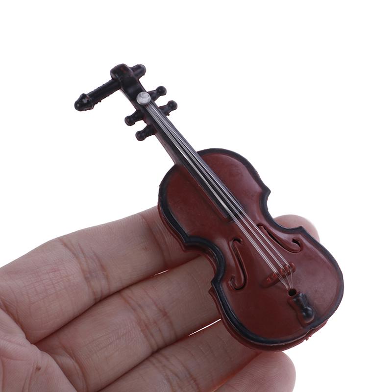 1Pc Plastic Mini Violin Dollhouse For Decorative Music Instrument  8.5*3.2Cm