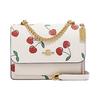 Klare 18 Heart Cherry Print Leather Crossbody Bag Women Bags White CE656-IMCAH