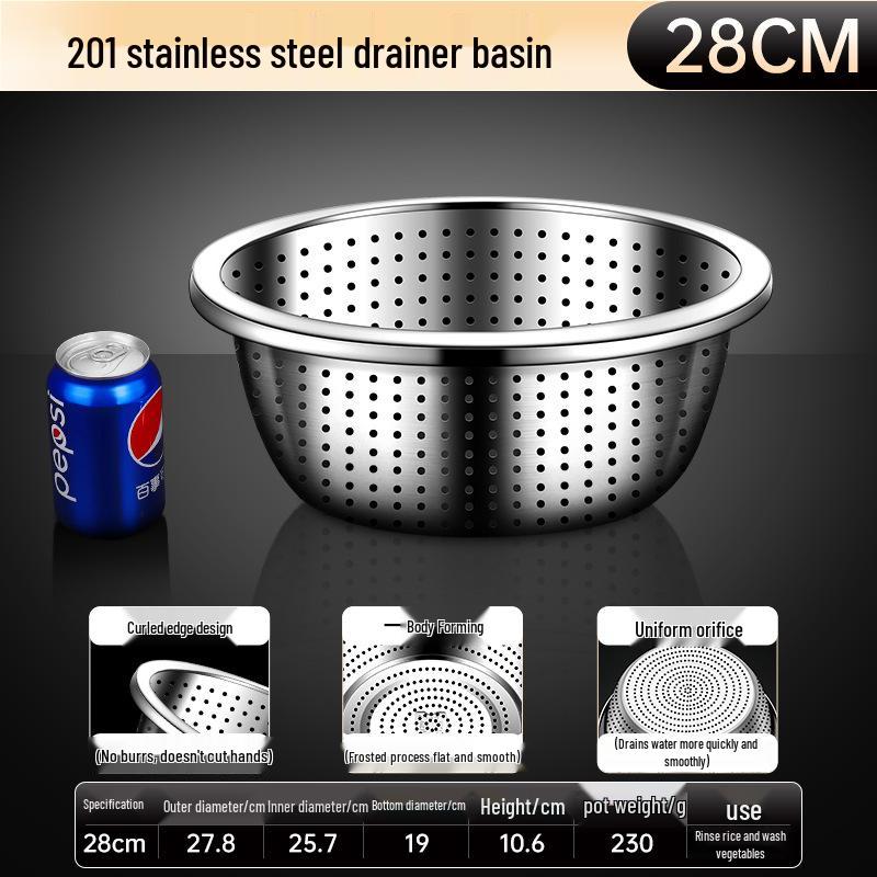 Extra Thick 304 Stainless Steel Household Deep Soup and Mixing Basin