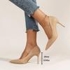 Mode 2025 Damen Sommer Neu Sexy Spitz Designer Einfarbig High Heels Elegant Kleid Party Flachmündig High Heels Übergröße