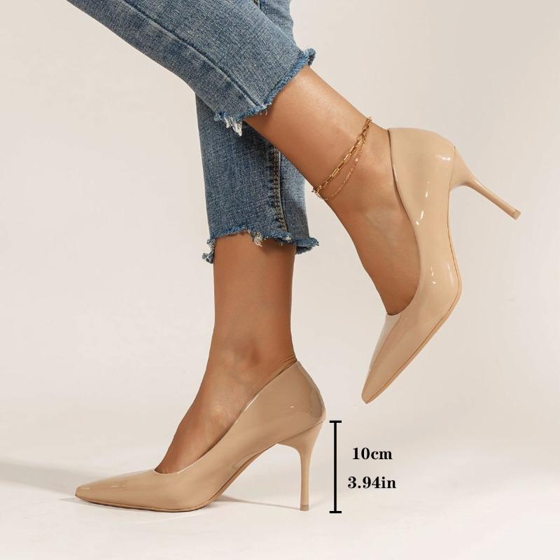 Mode 2025 Damen Sommer Neu Sexy Spitz Designer Einfarbig High Heels Elegant Kleid Party Flachmündig High Heels Übergröße