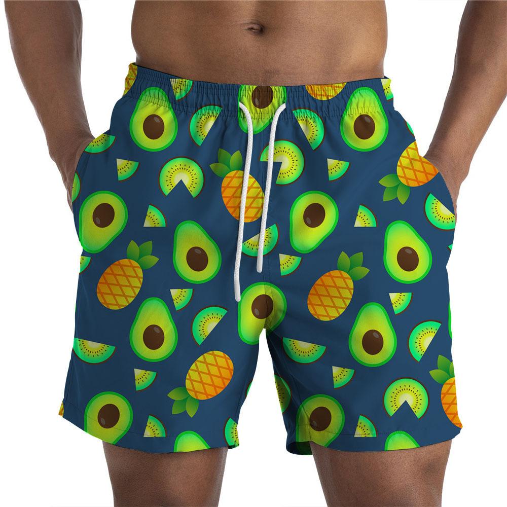 Daily Summer New Straight Tube Printed Loose 3D Men's Casual Shorts Beach Shorts Breathable Comfortable Outdoor Sports Board Shorts