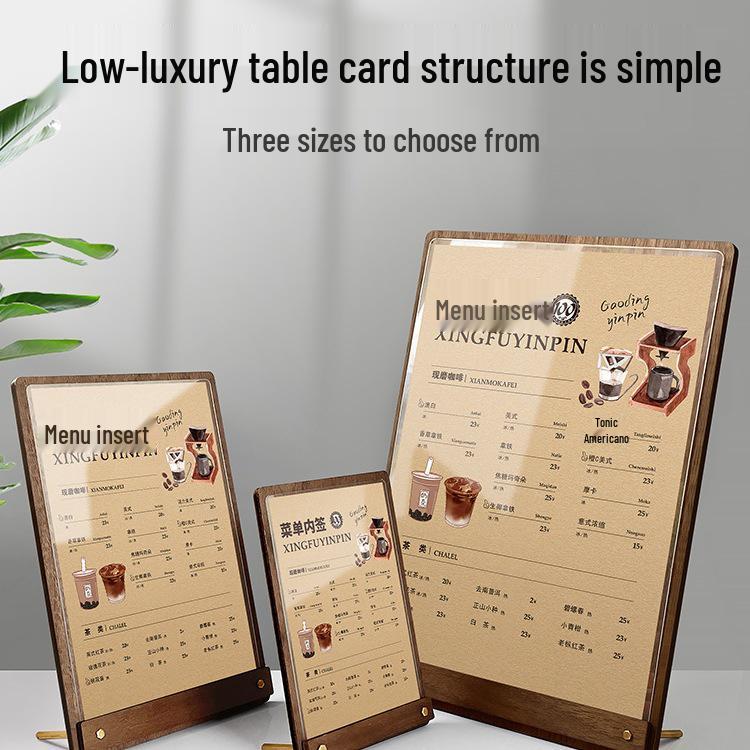 A4 Vertikaler Acryl Menükartenständer für Kaffee- & Teeläden