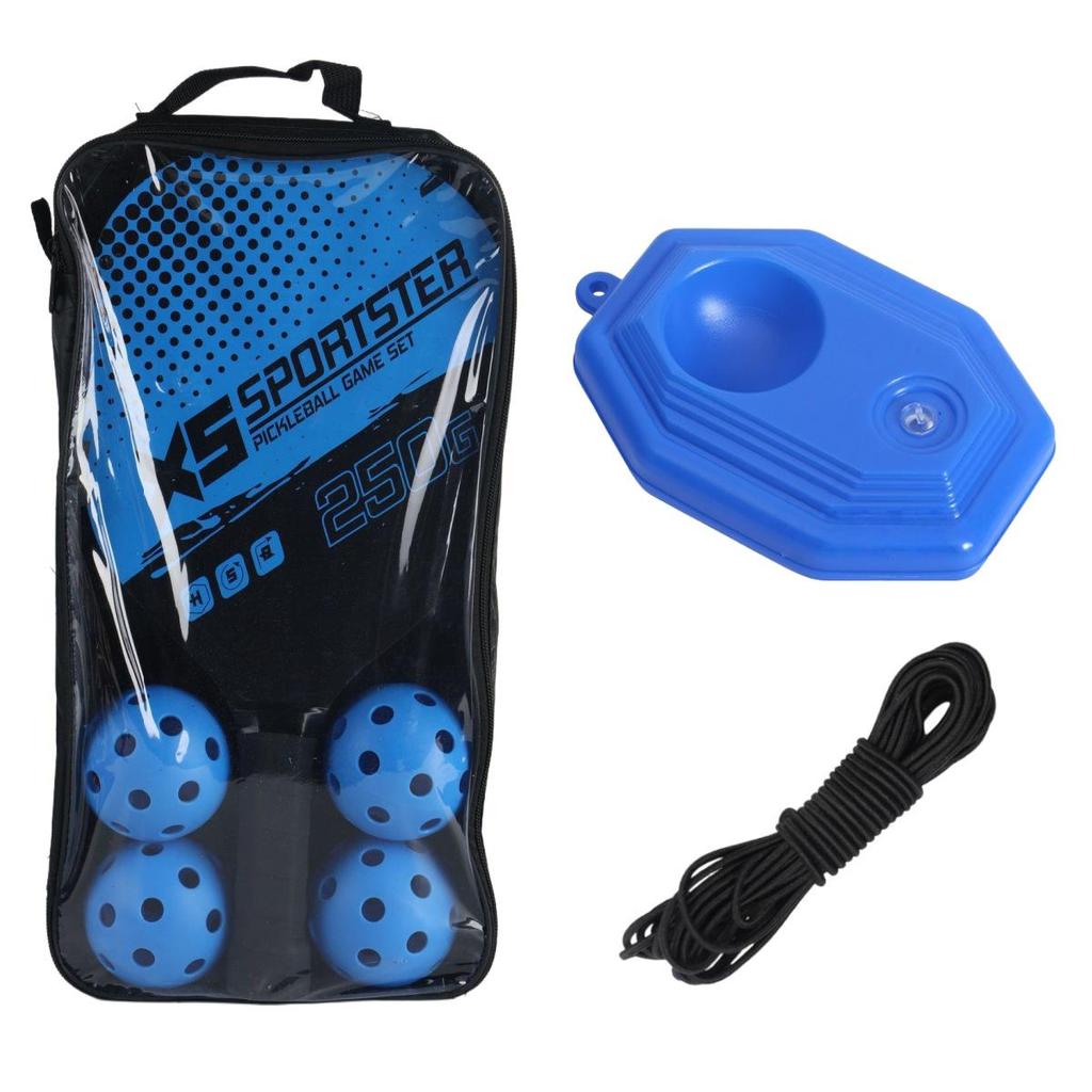 Poplar Wood Pickleball Paddle & Ball Trainer Set for Outdoor Sports Fitness