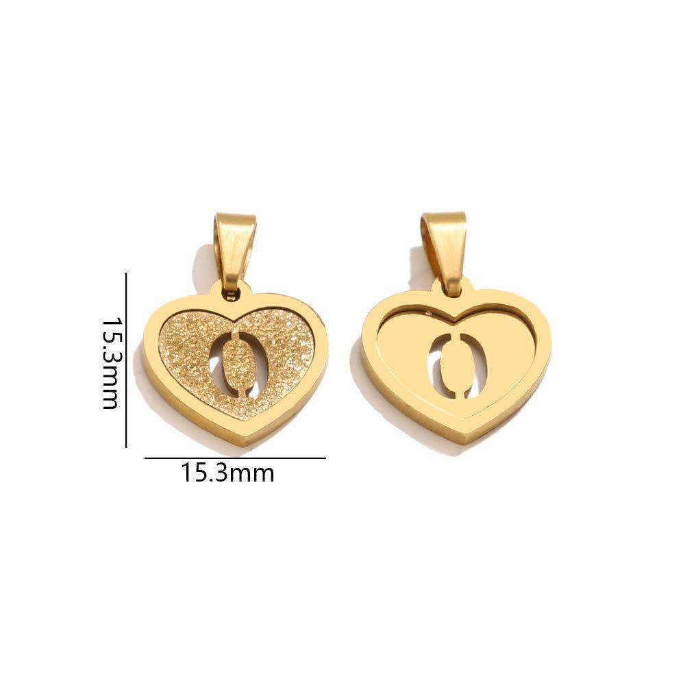 5Pcs/Bag Stainless Steel Gold-plated Heart Letter Pendant DIY Accessory Fashionable Versatile Letter Necklace Pendant