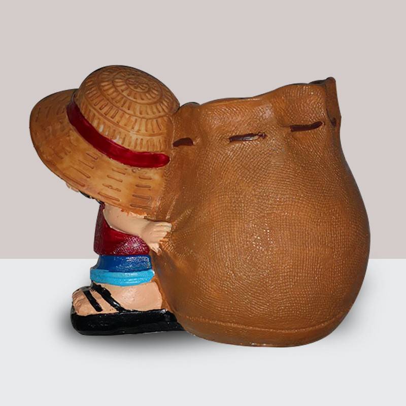 One Piece Monkey D Luffy Resin Pen Holder With Cartoon Style For Graduation And Gift Giving