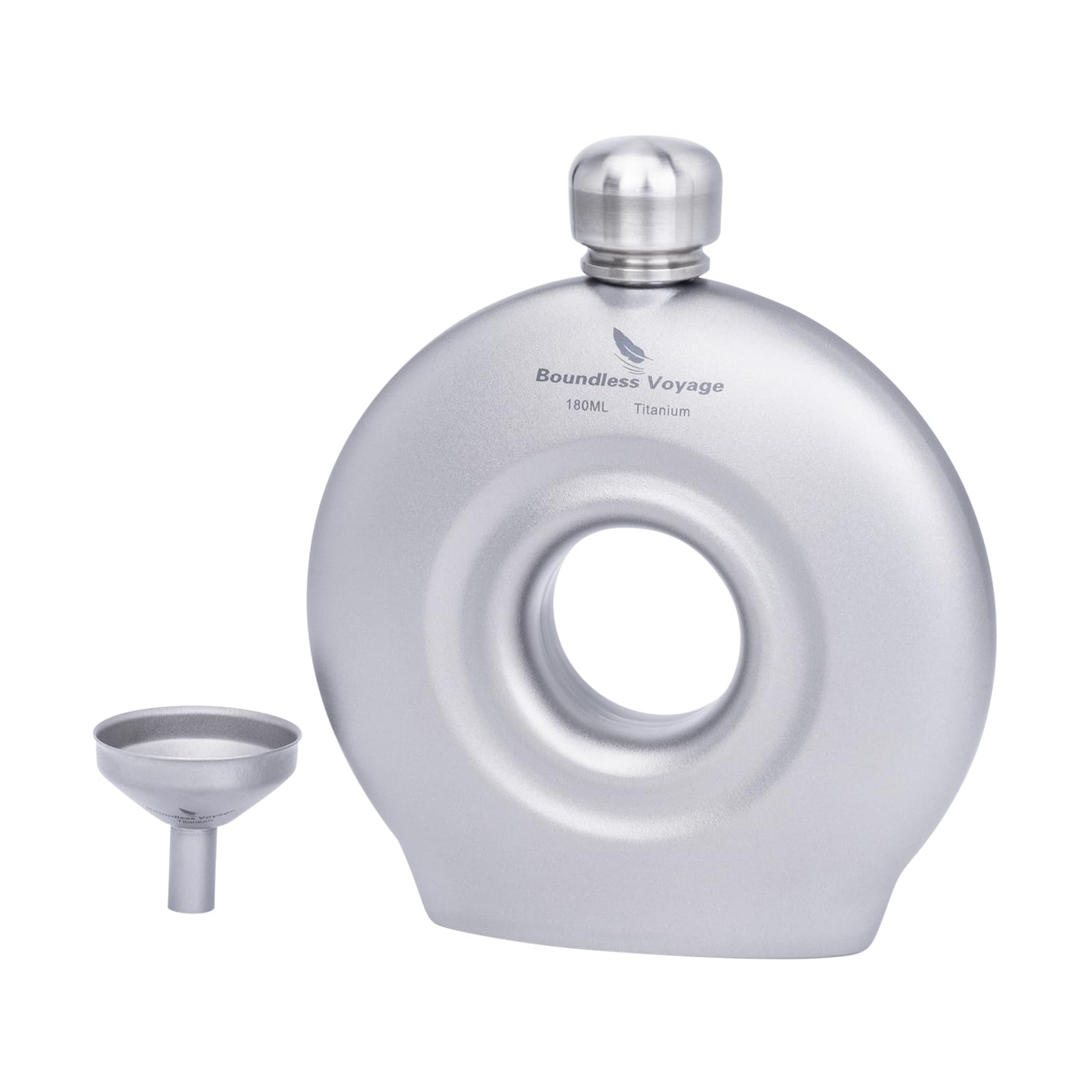 

Boundless Voyage Titanium Hip 180ml with Perfect for and Perfect for Solo and Outdoor Includes Storage Flask, Round, Capacity, Funnel, Lightweight,