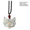 Fox Mask Guardian Necklace Traditional Chinese Aesthetic Pendant Unisex Braided Cord Gift for Couples And Friends