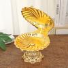 Elegant Tall-Legged Wrought Iron Fruit Bowl with Creative Shell Design for Home Decor In European Retro Style