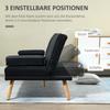Sofa Bed, Guest Bed, Adjustable Backrest, Foldable Table, 181x77x78 cm, Black