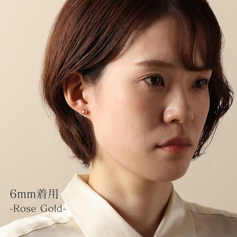 pearl earrings grand premium color pearl pearl 6mm 8mm beads silver (6mm, rose gold_titanium)