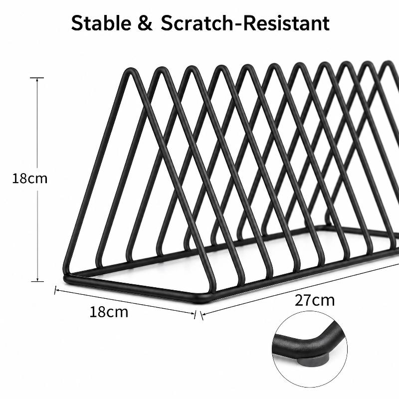 5/9 Grid Triangle Iron File Sorter Metal Desktop Book Magazine Storage Holder for Office Classroom Home Use