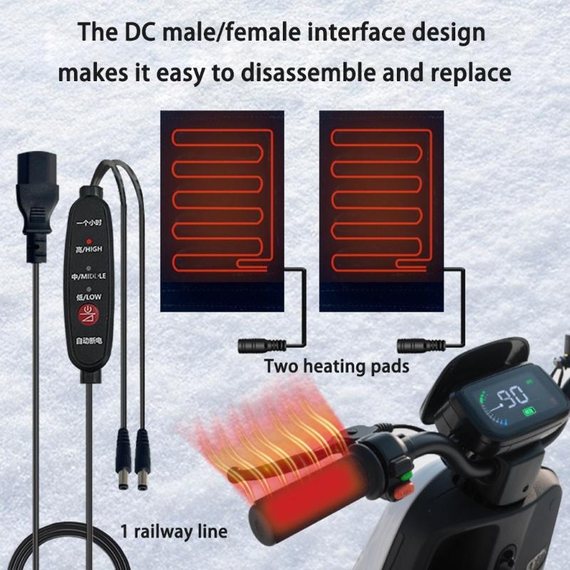 Komfortabler verstellbarer beheizter Griffbezug mit USB-Stromversorgung, ideal für den Winterpendelverkehr, sicheres Kaltwetter-Radfahren