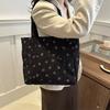 Trendy Street Canvas Tote Bag 2024 Spring New Large Capacity Minimalist Fashion Academy Style Handbag