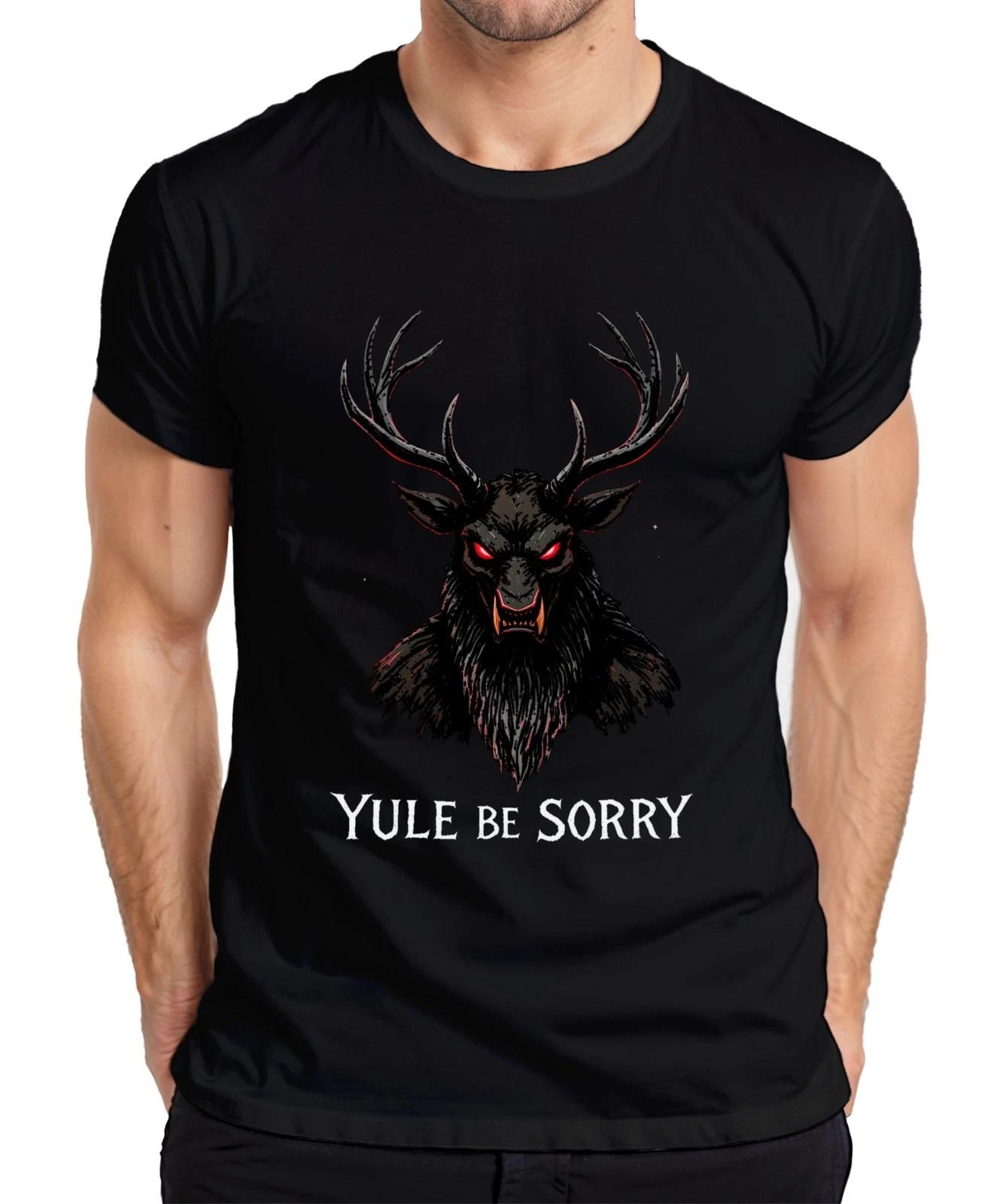 Yule be Sorry Krampus Dämon Hörner rote Augen düster Weihnachten Herren T-Shirt XS