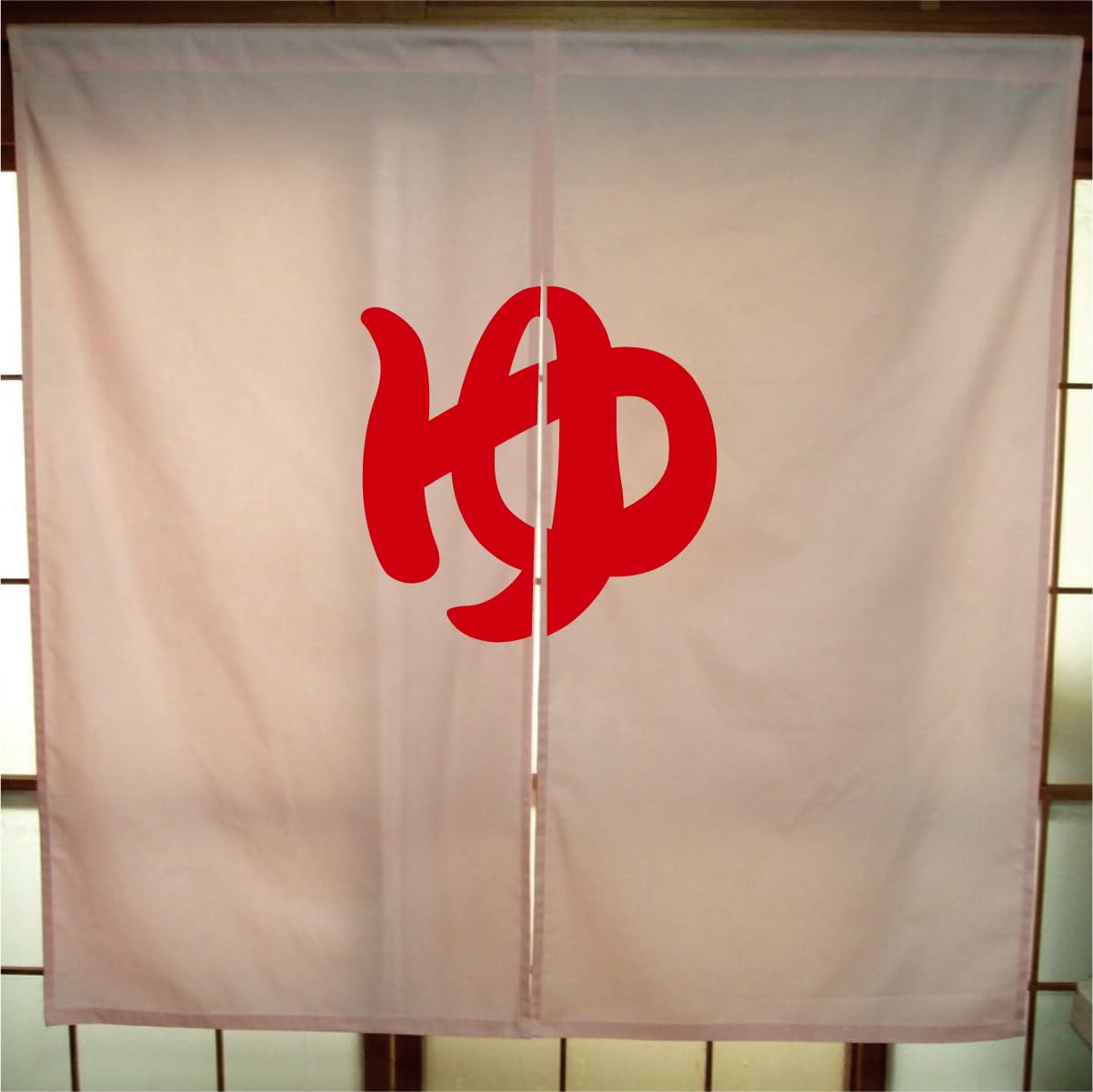 

Yokohama Noren Large Japanese Cotton Curtain for Facilities Momoyu Red W130H130cm Monogatari [Thin Lettering] (Flame-Retardant)