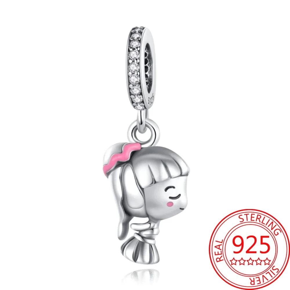 925 Silver Romantic Love Story Charm Pendant for DIY Bracelet Couple Engagement Jewelry Gifts for Her