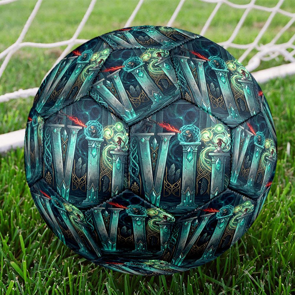 Final Fantasy Print Size 5 Soccer Ball, Standard Match Football for Sports Game and Team Practice, Ideal Gift for Soccer Fans